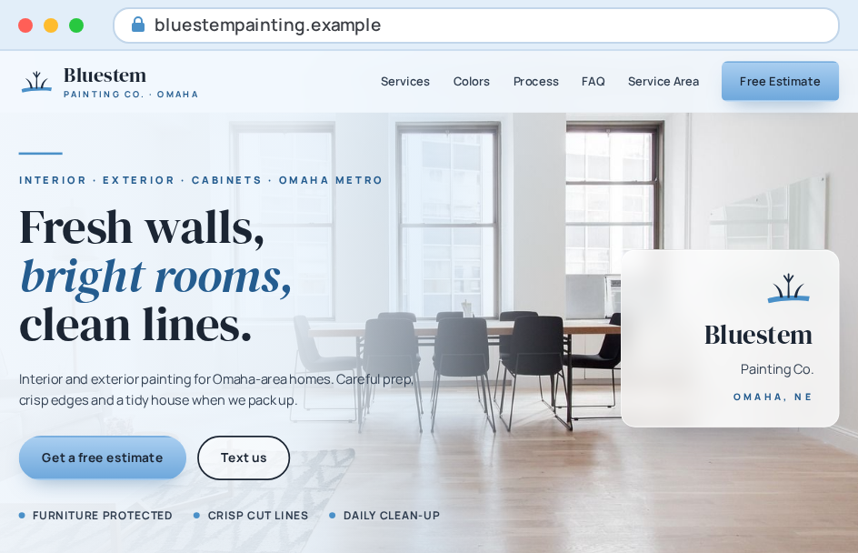 Bluestem Painting Co. sample site