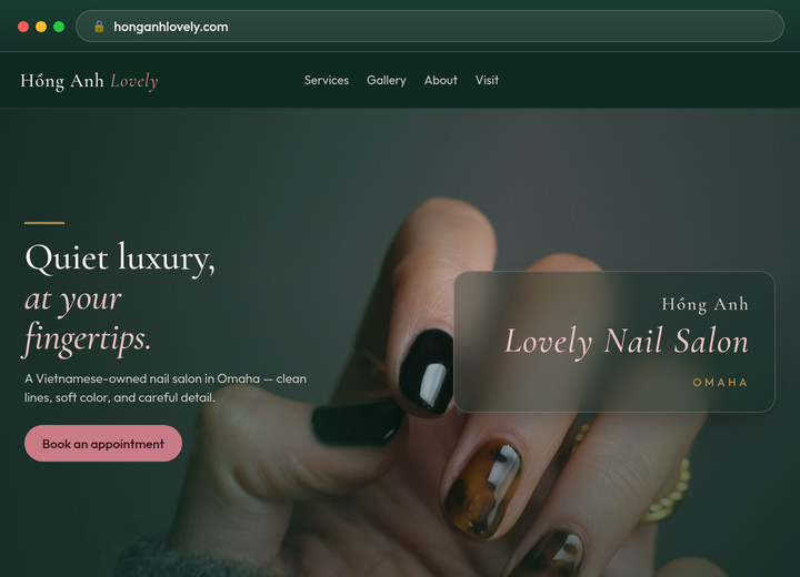 Hồng Anh Lovely Nail Salon site we built