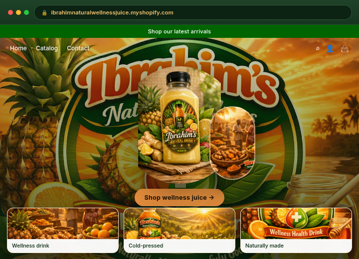 Ibrahim’s Natural Wellness site + store we built