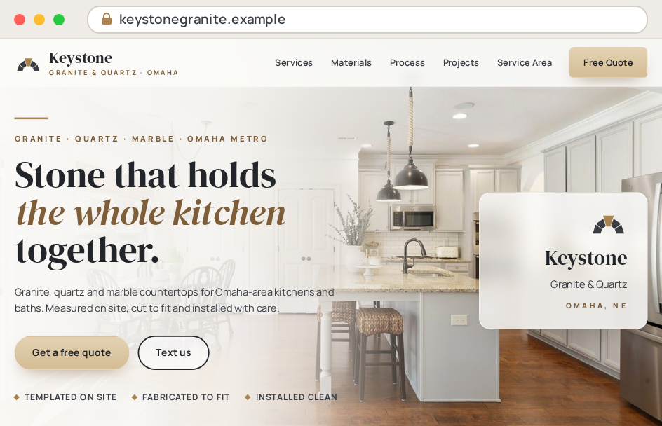 Keystone Granite & Quartz sample site